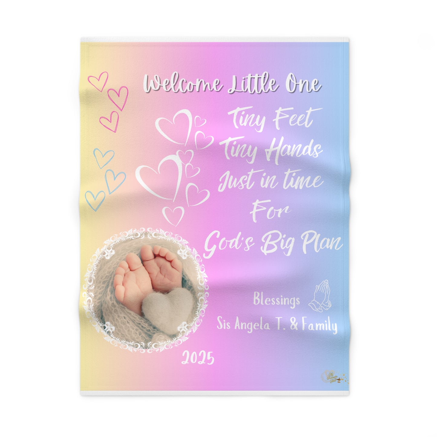 Welcome Little One Soft Fleece Baby Blanket – Sweet Hearts & Blessings