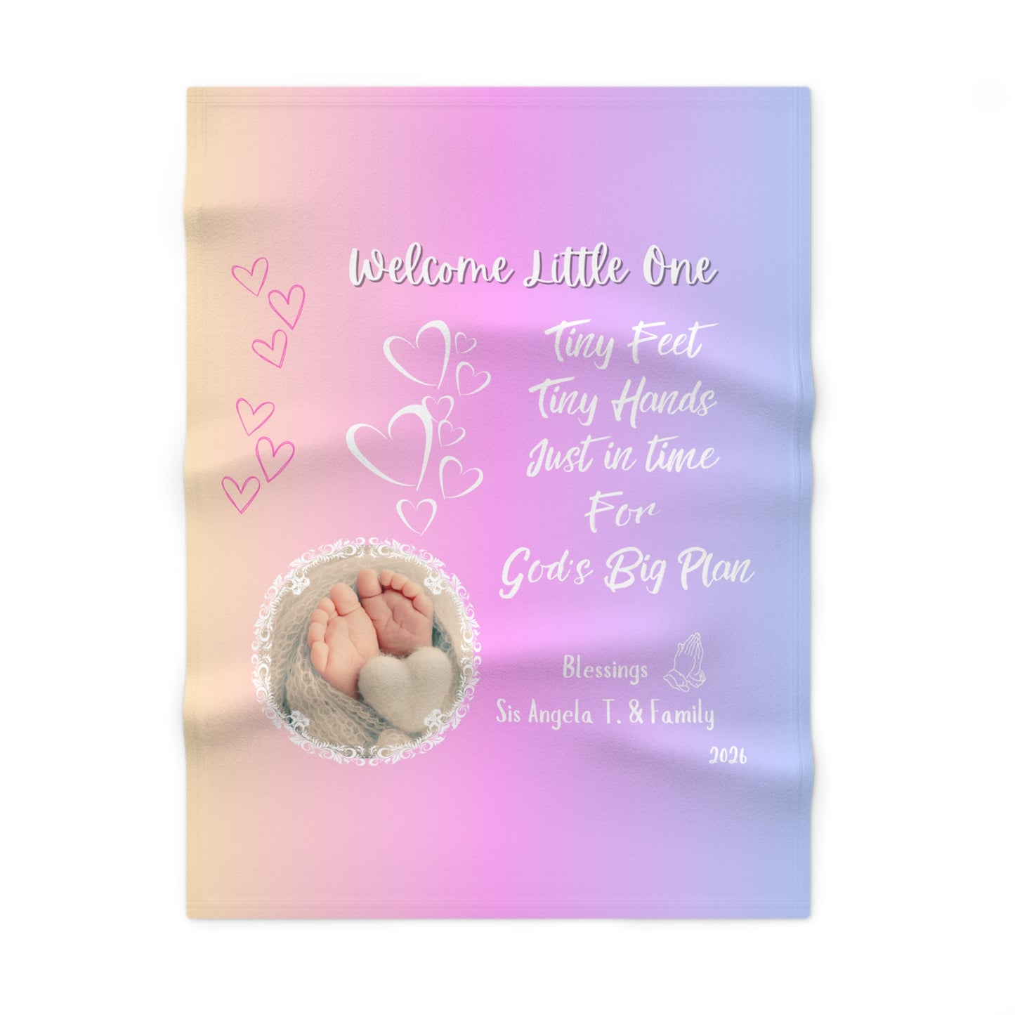 Welcome Little One Baby Blanket — Soft Fleece Newborn Gift (Tiny Feet, Tiny Hands)