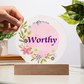 Worthy Acrylic Light-Wooden Base-Electric or Battery Operated