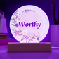 Worthy Acrylic Light-Wooden Base-Electric or Battery Operated