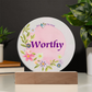 Worthy Acrylic Light-Wooden Base-Electric or Battery Operated