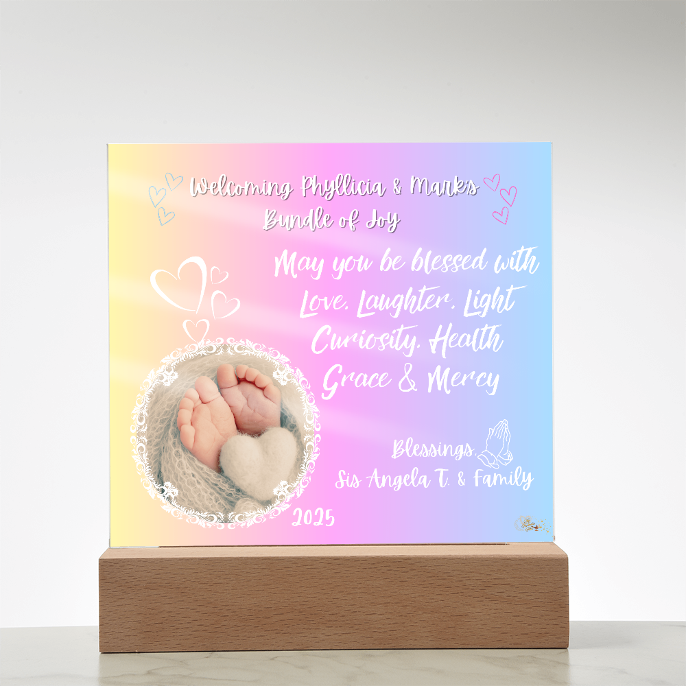 Welcome Bundle of Joy Acrylic Light